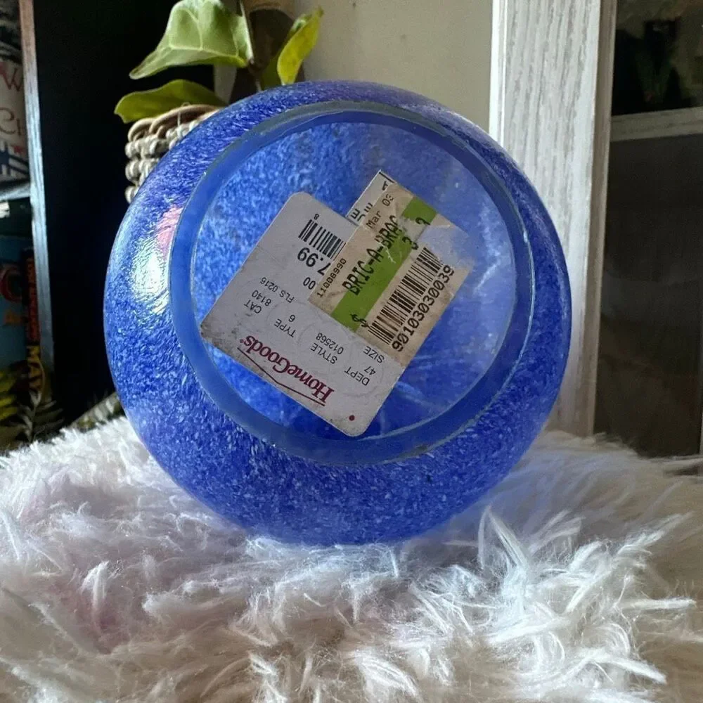 Blue Glass eater Egg 9”